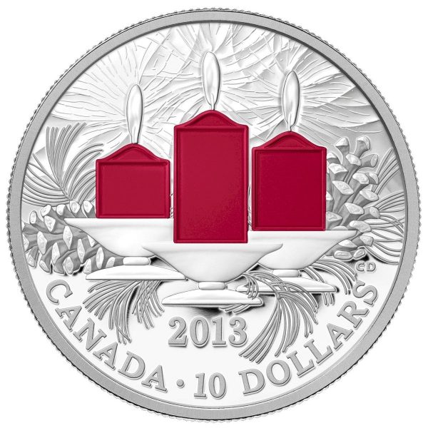 RDC 2013 Canada $10 Holiday Candles Fine Silver (No Tax) impaired Discount