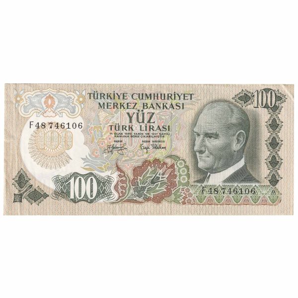 Turkey L.1970 (1979) 100 Lira Note, Pick #189b, Circ For Cheap