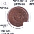 NS-1E2 1840 Nova Scotia Victoria Thistle Half Penny Token Extra Fine (EF-40) Cleaned on Sale