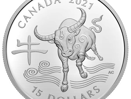 RDC 2021 Canada $15 Year of the Ox Fine Silver Coin (No Tax) impaired For Cheap