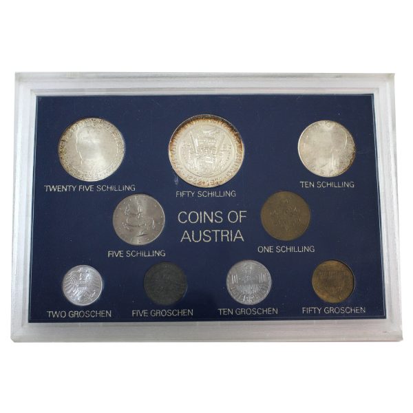 1972 Coins of Austria 9 Coin Set (Impaired) Supply