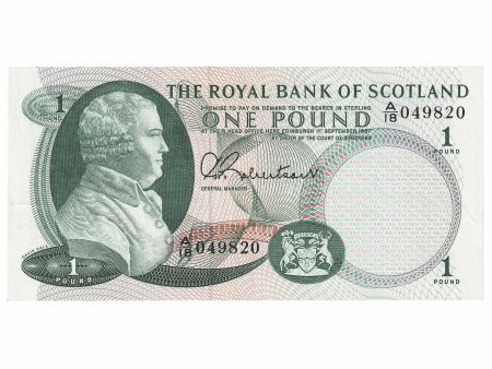 Scotland 1967 Royal Bank of Scotland 1 Pound Note, SC805, AU Online Hot Sale