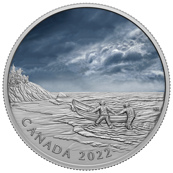 RDC 2022 $50 Canadian Ghost Ship Fine Silver Coin (No Tax) Small Scuff on outer box For Sale