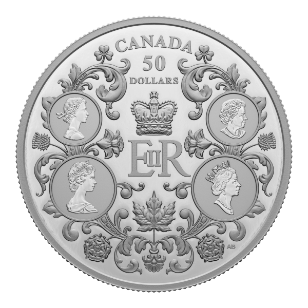 RDC 2022 Canada $50 Queen Elizabeth II s Reign Fine Silver (No Tax) scuffed capsule Cheap