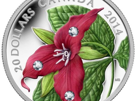 RDC 2014 Canada $20 Red Trillium with Crystal Dew Drops (impaired) For Discount