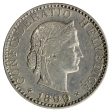 Switzerland 1899 20 Rappen Almost Uncirculated (AU-50) $ Online Sale