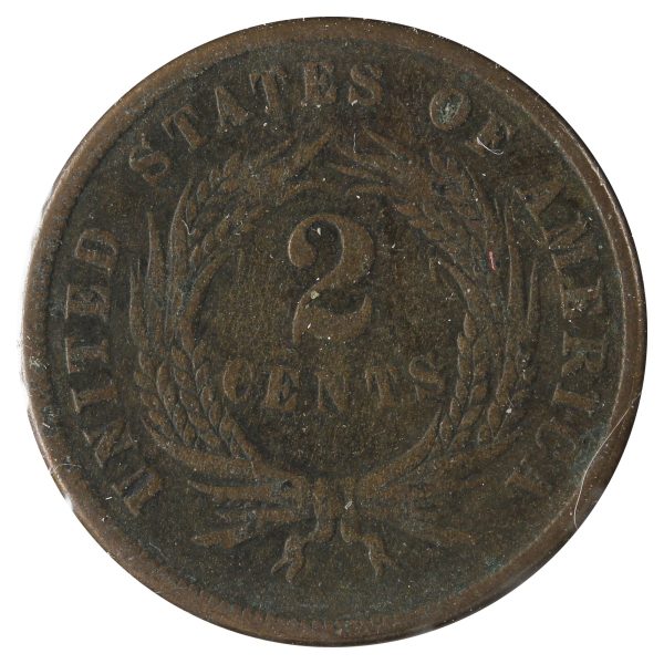 1865 USA 2 Cents Fine (F-12) Scratched, Cleaned or Impaired Online