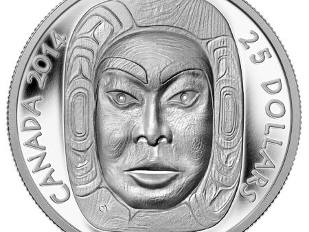 RDC 2014 Canada $25 Matriarch Moon Mask Fine Silver Coin (No Tax) scratched capsule on Sale