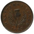 NS-1A4 1823 Nova Scotia George IV Thistle Half Penny Token Almost Uncirculated (AU-50) $ Online Sale