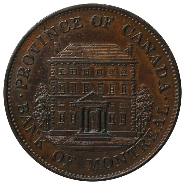 PC-1B3 1844 Province of Canada, Bank of Montreal Half Penny Token Uncirculated (MS-60) For Cheap