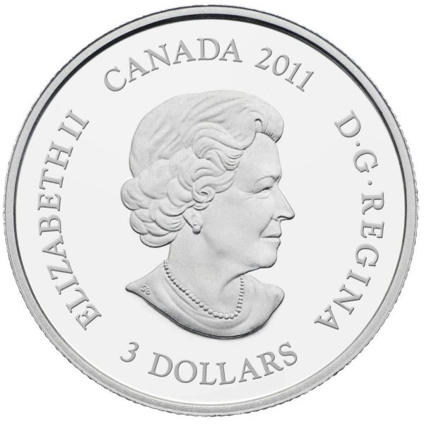 RDC 2011 Canada $3 Birthstone Collection - October (Tourmaline) Fine Silver (impaired) For Sale