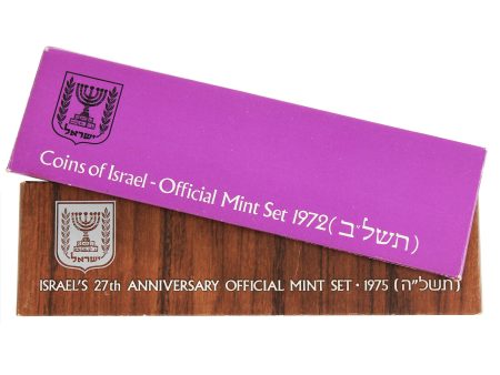 Pair of Israel 1972 & 1975 6-coin Mint Sets, 2Pcs (Issues) Online