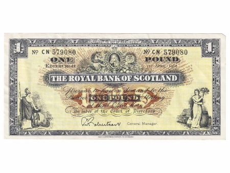 Scotland 1966 Royal Bank of Scotland 1 Pound Note, SC804b, EF Discount