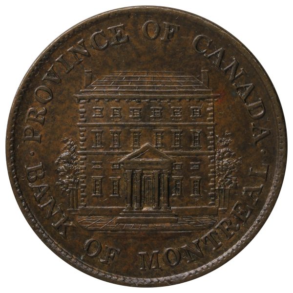 PC-1B6 1844 Province of Canada, Bank of Montreal Half Penny Token AU-UNC (AU-55) $ Fashion