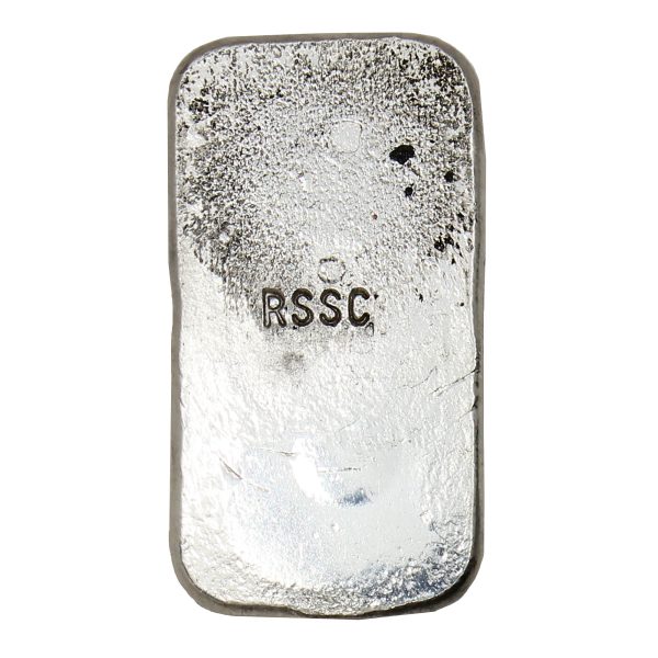 RSSC 2oz Hammered Bar w Skull & Crossbones Silver (No Tax) For Discount