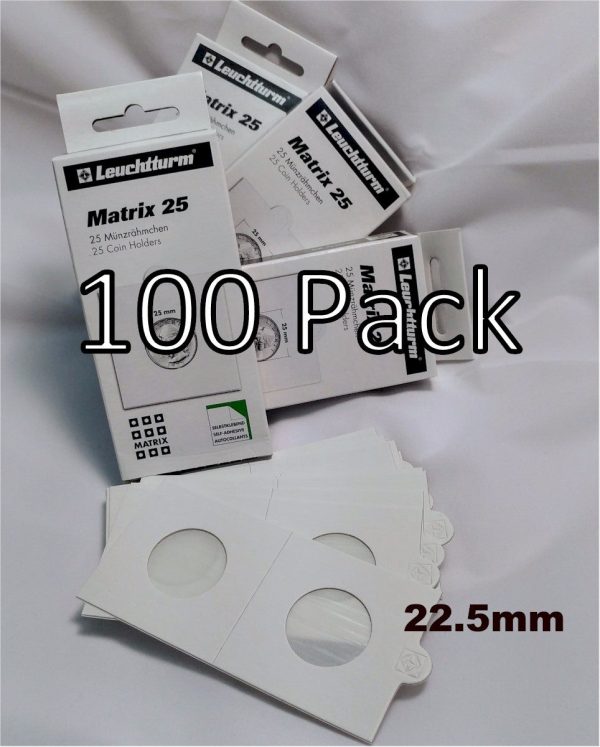 100 x (4 boxes) Self-Adhesive Cardboard 2x2 Holders 5ct size 22.5mm on Sale