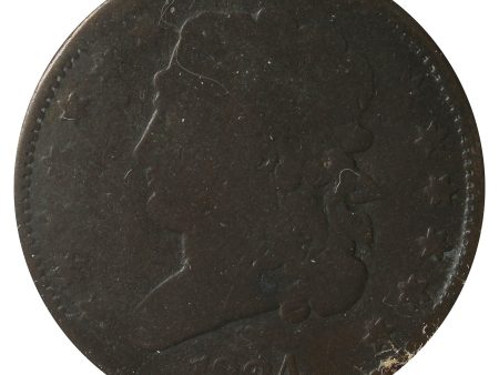 1834 USA Half Cent About Good (AG-3) Bent For Sale