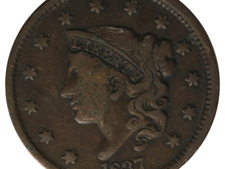 1837 Small Letters USA Cent F-VF (F-15) $ Cheap