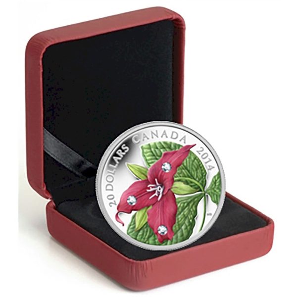 RDC 2014 Canada $20 Red Trillium with Crystal Dew Drops (impaired) For Discount