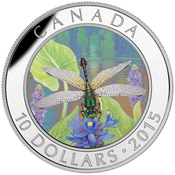 RDC 2015 Canada $10 Dragonfly - Pygmy Snaketail Fine Silver (No Tax) impaired Online Sale