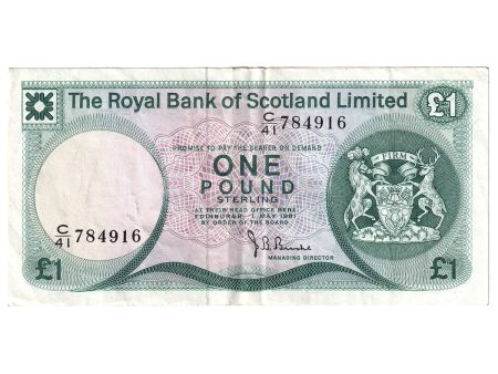 Scotland 1981 Royal Bank of Scotland 1 Pound Note, SC815, EF Online Sale