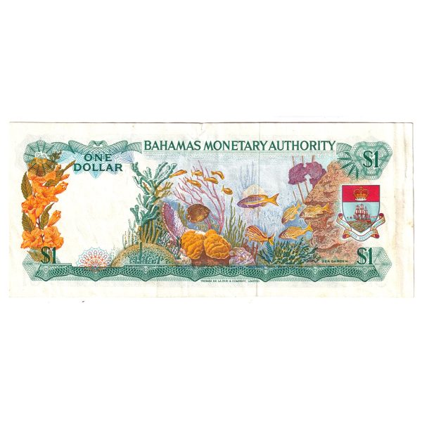 Bahamas Note, Pick #27a 1968 1 Dollar, Extra Fine (EF-40) Tear For Discount