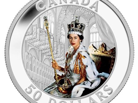 RDC 2013 Canada $50 Queen s Coronation 5oz Fine Silver (No Tax) scratched capsule Cheap