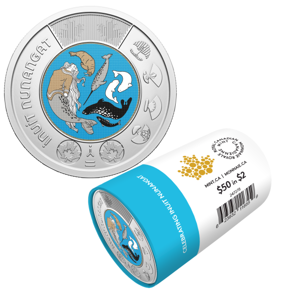 2024 Canada $2 Coloured Celebrating Inuit Nunangat Special Wrapped Roll of 25pcs Discount