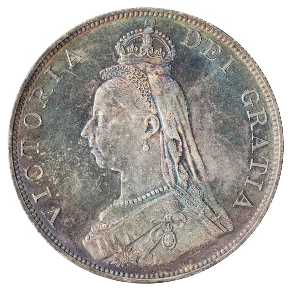 Great Britain 1887 Arabic 1 Double Florin Brilliant Uncirculated (MS-63) $ Hot on Sale