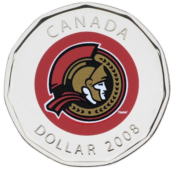 2008 Canada Ottawa Senators NHL Coin Set with Colourized Dollar. Hot on Sale