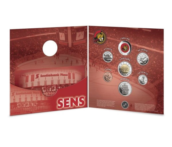 2008 Canada Ottawa Senators NHL Coin Set with Colourized Dollar. Hot on Sale