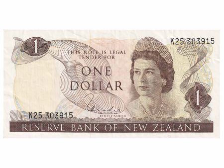 New Zealand 1977-81 1 Dollar Note, Pick #163d, VF Fashion