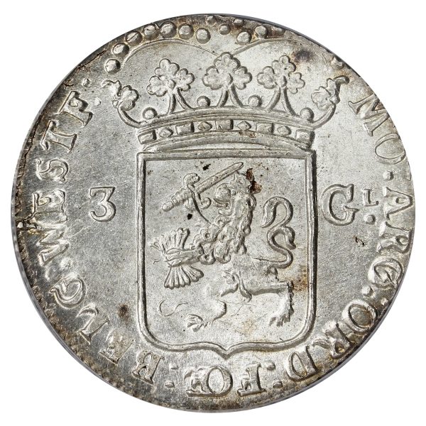 Netherlands 1794 West Friesland 3 Gulden ICG Certified MS-64 For Discount