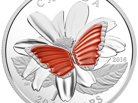 RDC 2016 Canada $20 The Colourful Wings of a Butterfly Silver (light toning) Online now