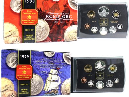 Pair of 1998 & 1999 Canada Proof Double Dollar Sets, 2Pcs (See text) Sale