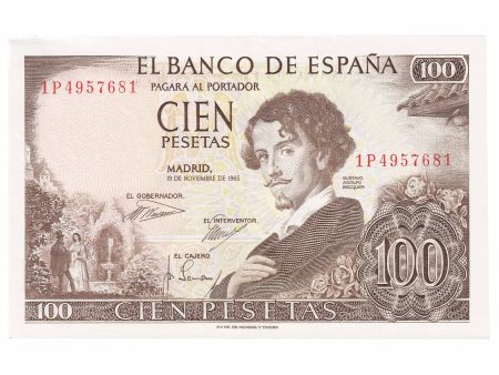 Spain 1965 100 Pesetas Note, Pick #150, UNC Online now