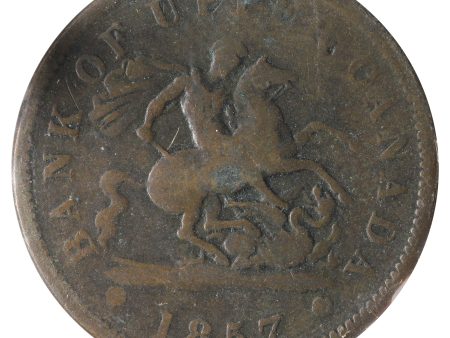 PC-6D 1857 Upper Canada Penny Bank Token G-VG (G-6) Scratched, Cleaned or Impaired. For Cheap