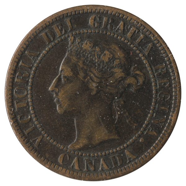 1899 Canada 1-Cent F-VF (F-15) Scratched, Cleaned or Impaired. Supply