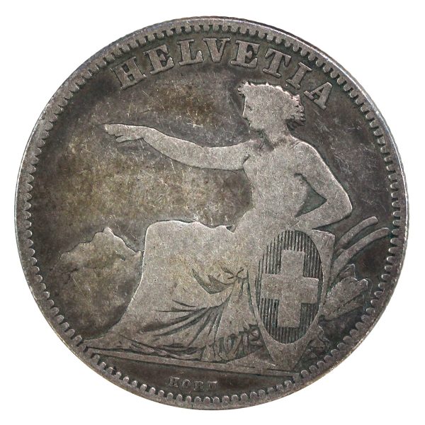 Switzerland 1862 2 Francs VG-F (VG-10) Cheap