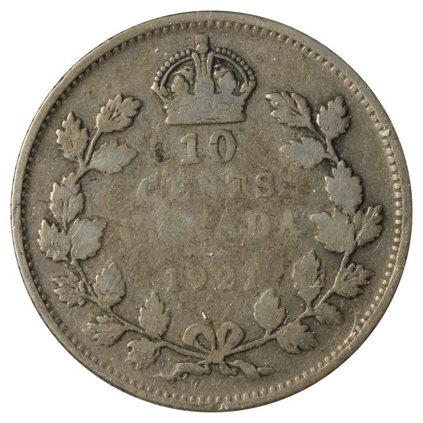 1921 Canada 10-Cents G-VG (G-6) Scratched, Cleaned or Impaired. For Sale