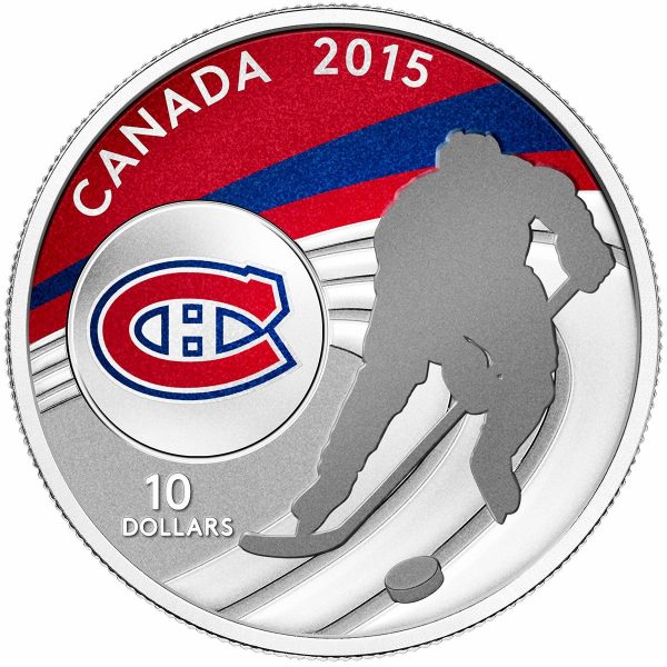 RDC 2015 Canada $10 Montreal Canadiens Fine Silver Coin (No Tax) light toning Discount