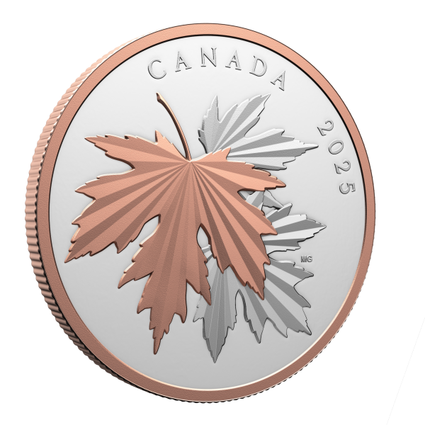 2025 Canada $100 Gleaming Maple Leaves 10oz Fine Silver (No Tax) on Sale