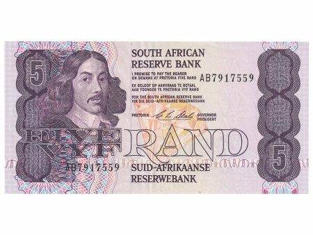 South Africa 1900-94 5 Rand Note, Pick #119e, Signature 7, EF-AU Sale