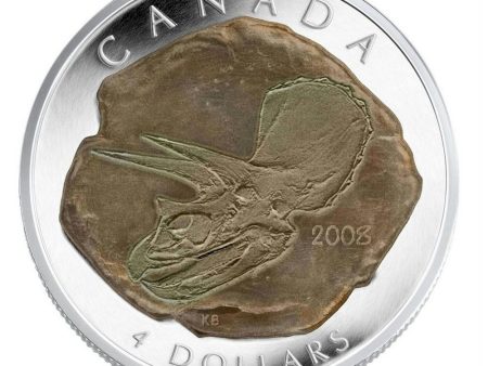 RDC 2008 Canada $4 Dinosaur Collection - Triceratops Fine Silver (No Tax) impaired Online now