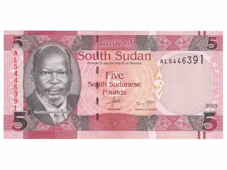 South Sudan 5 Pound Note, Pick #6, UNC on Sale