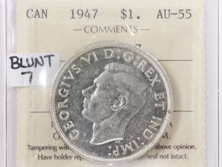 1947 Blunt 7 Canada Dollar ICCS Certified AU-55 For Cheap