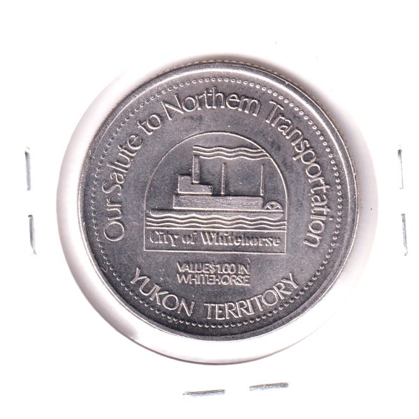 1986 Whitehorse, YT, Trade Dollar Token: River Travel - Our First Highways For Cheap