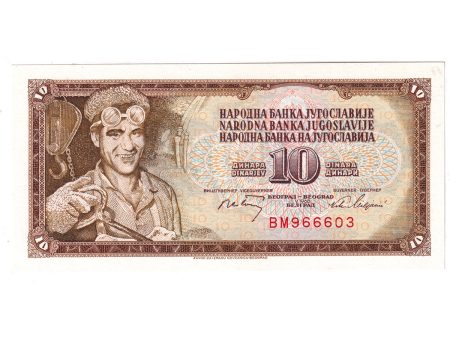 Yugoslavia 1968 10 Dinara Note, Pick #82b, UNC Cheap