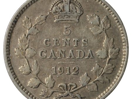 1912 Canada 5-Cents F-VF (F-15) Scratched, Cleaned or Impaired. Cheap