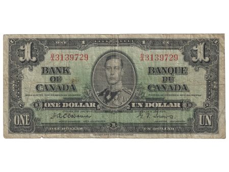 BC-21a 1937 Canada $1 Osborne-Towers, B A, VG-F (Tear) For Sale